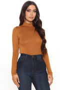 Pamela Turtle Neck Long Sleeve Top - Camel