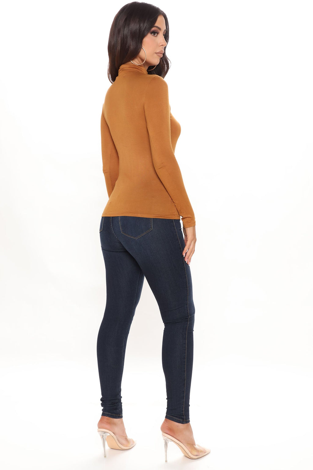 Pamela Turtle Neck Long Sleeve Top - Camel