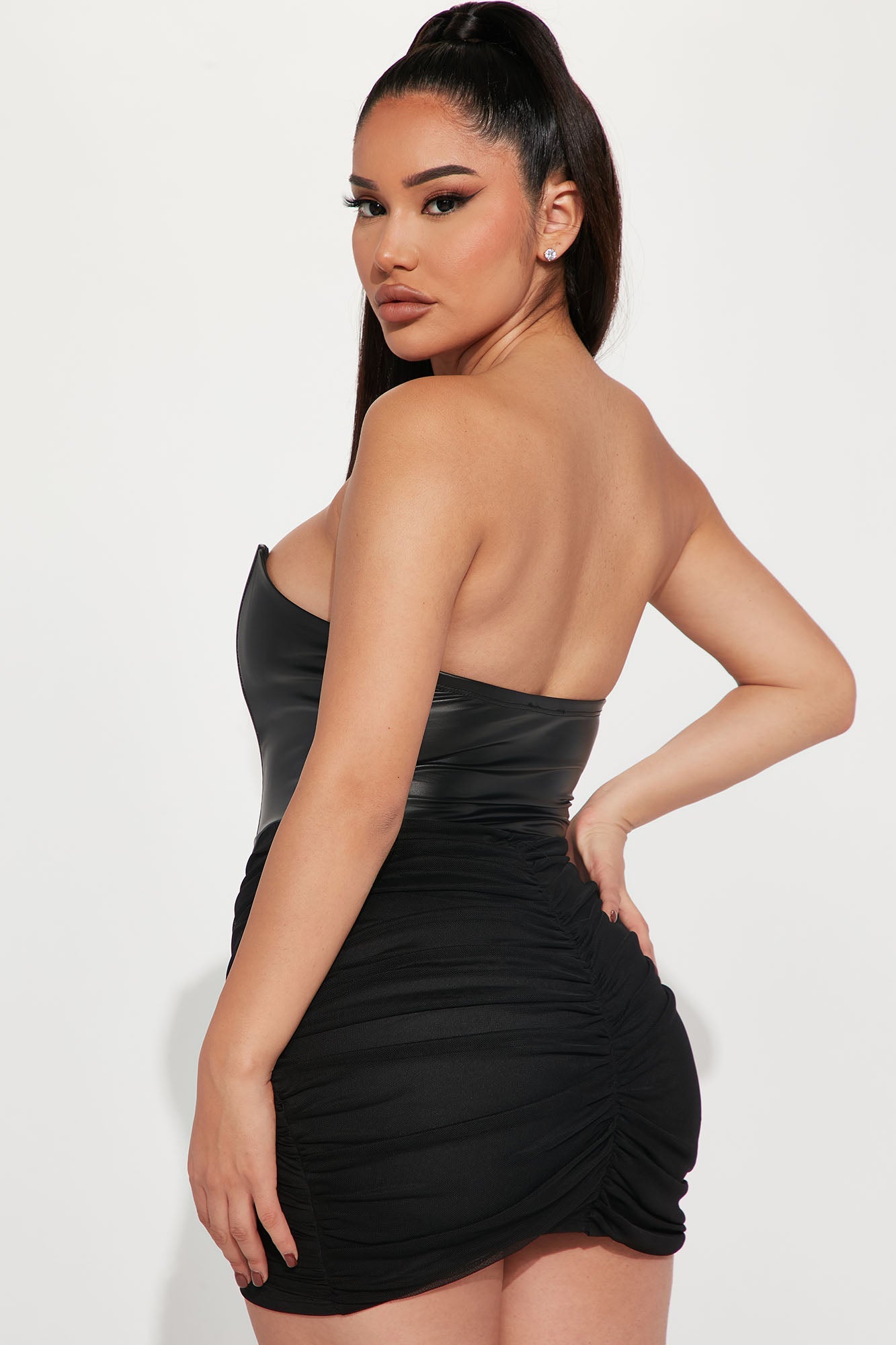 Mila Corset Mini Dress - Black