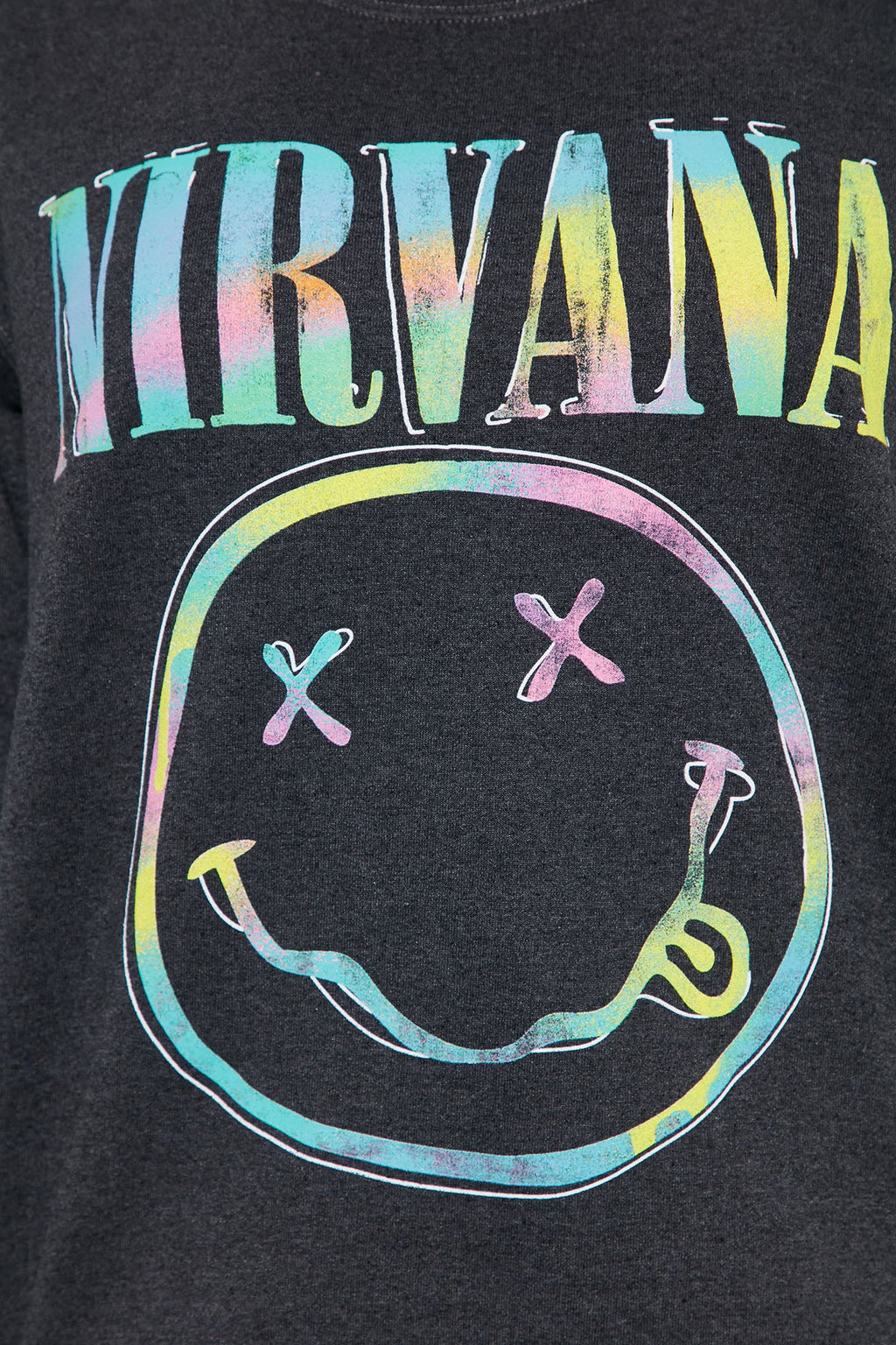 Nirvana Washed Crew Neck Sweatshirt - Black Wash
