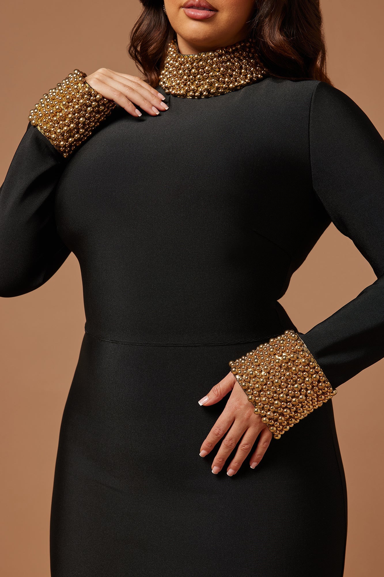 Cleo Embellished Maxi Dress - Black/Gold