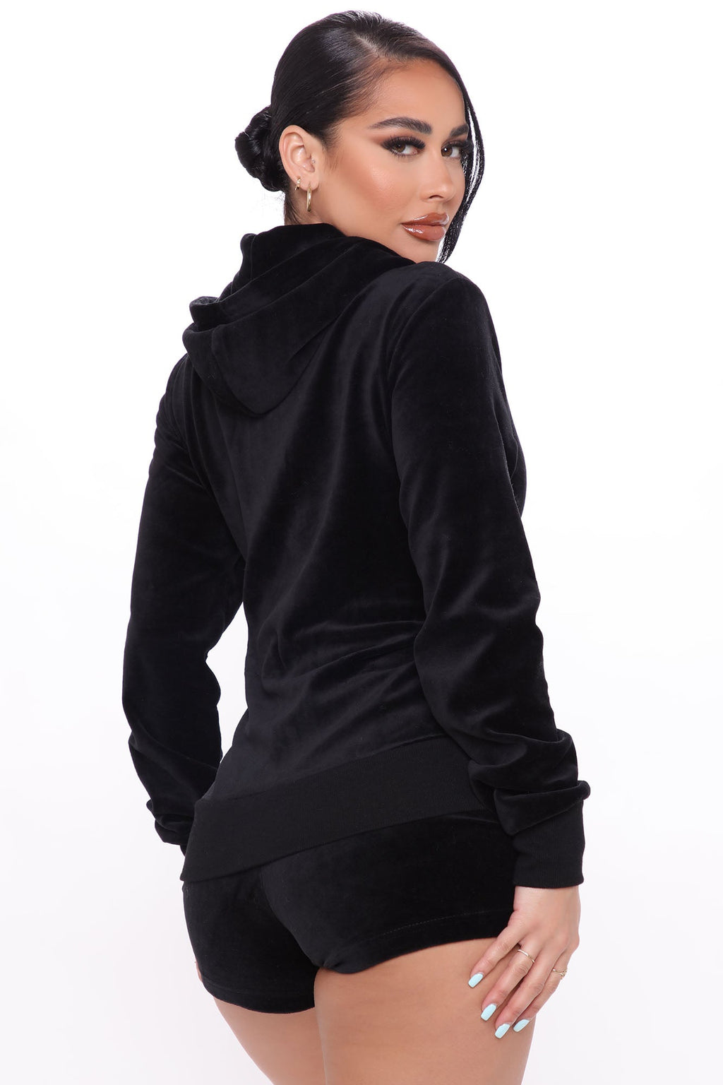 The OG Trendsetter Velour Short Set - Black