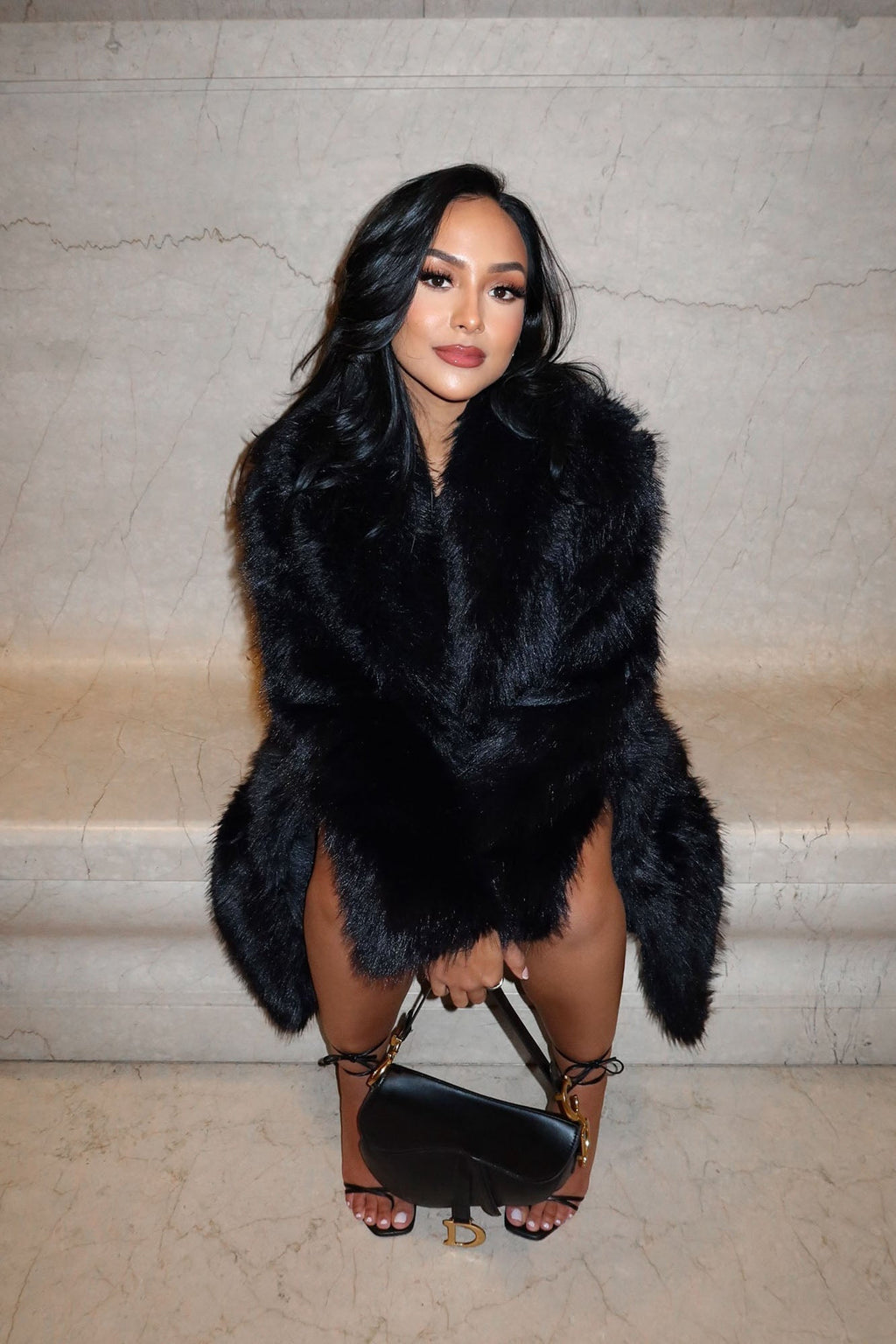 Dreamin' Big Faux Fur Coat - Black