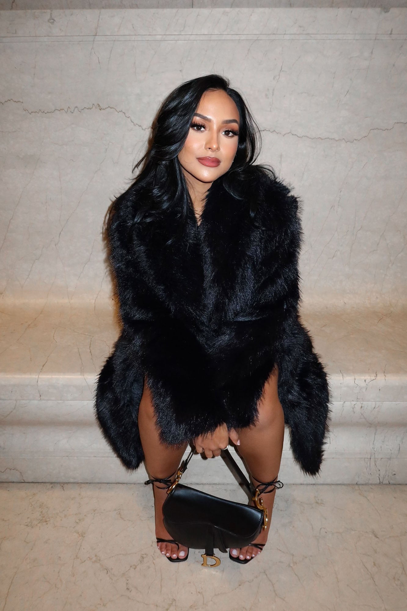 Dreamin' Big Faux Fur Coat - Black