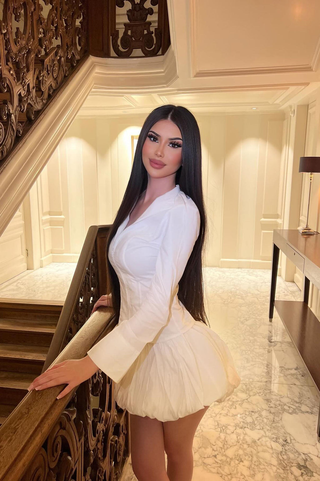 Kara Bubble Mini Skirt Set - White