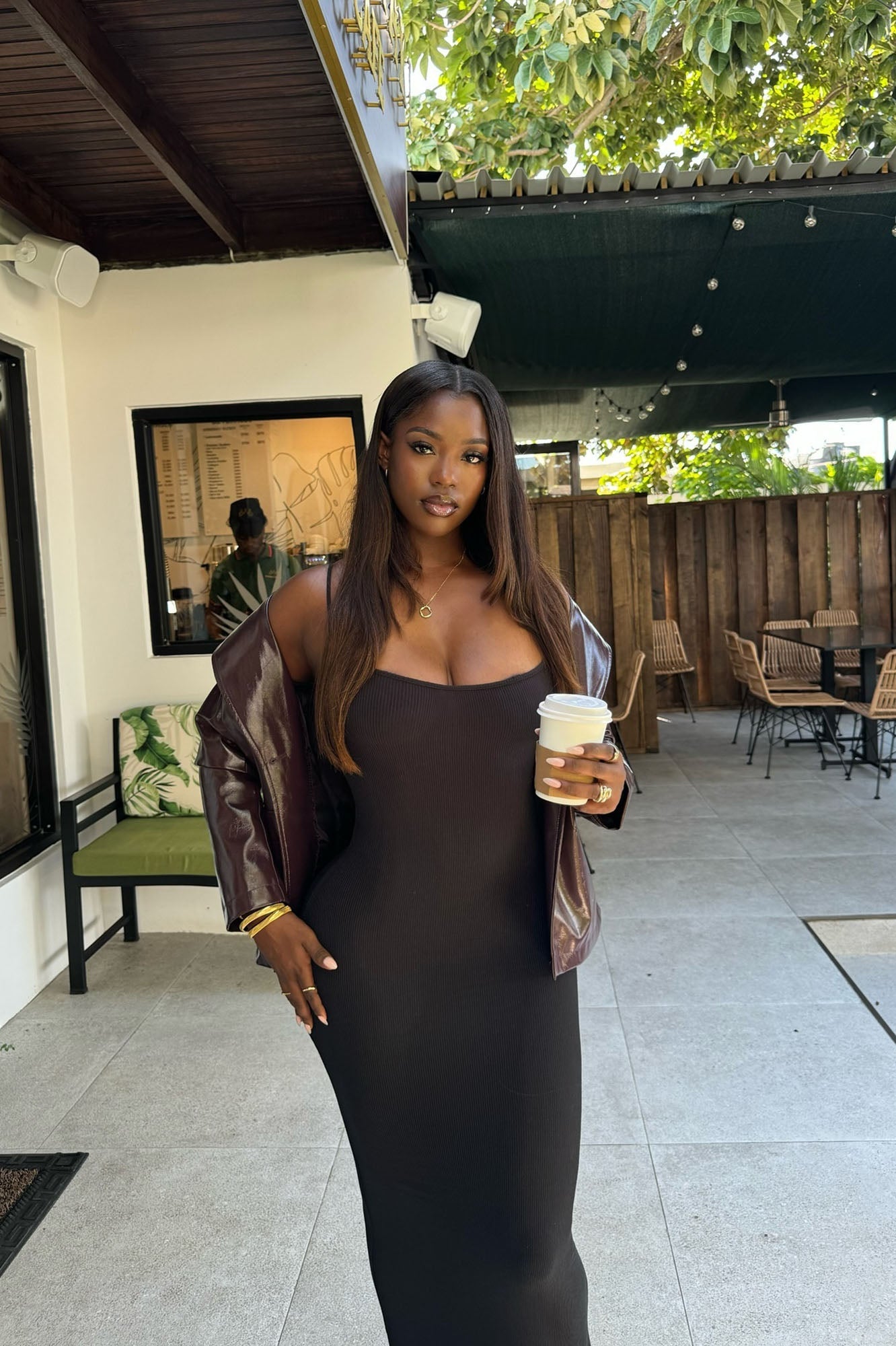 Madelyn Micro Ribbed Maxi Dress - Black