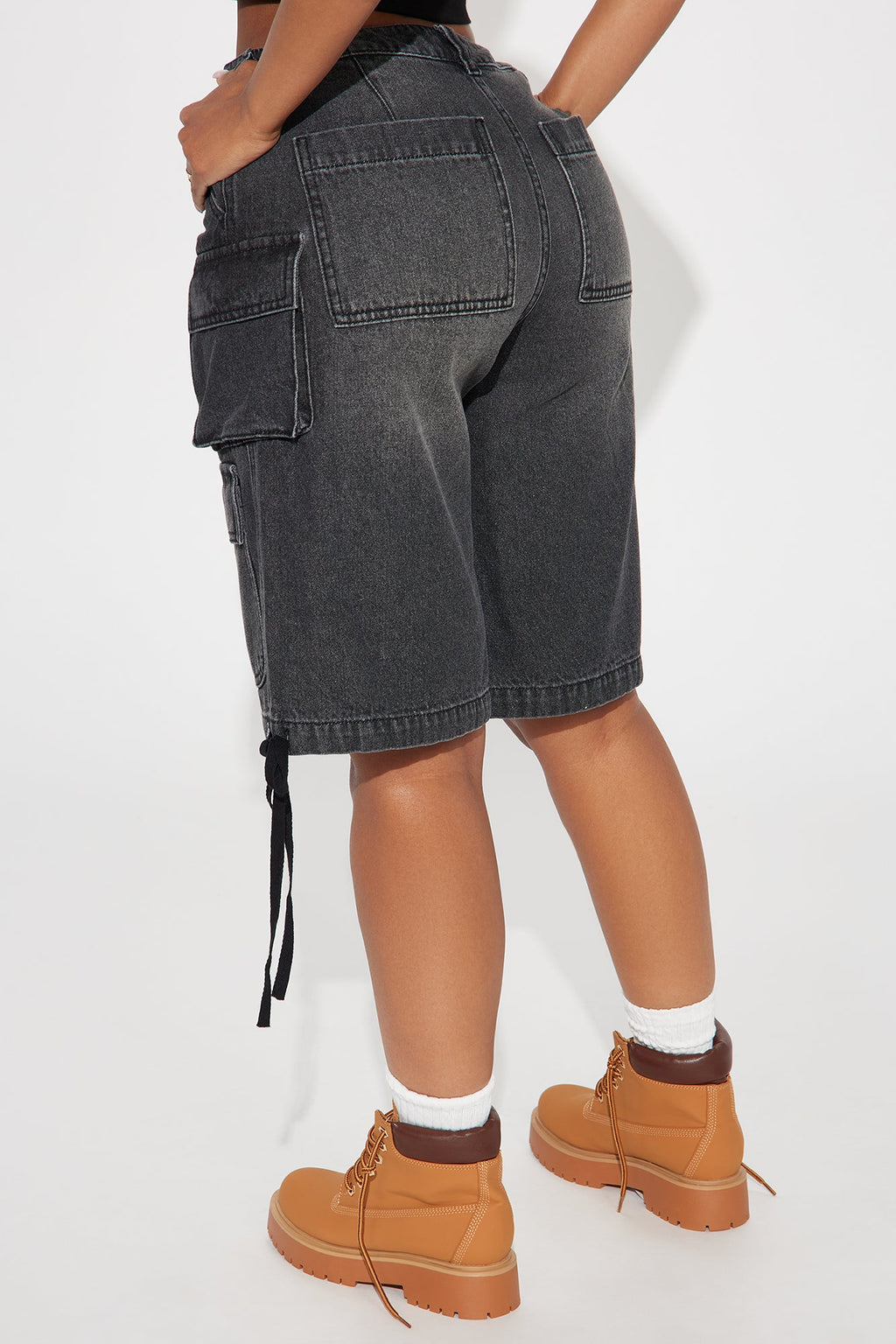 Kent Cargo Denim Shorts - Grey