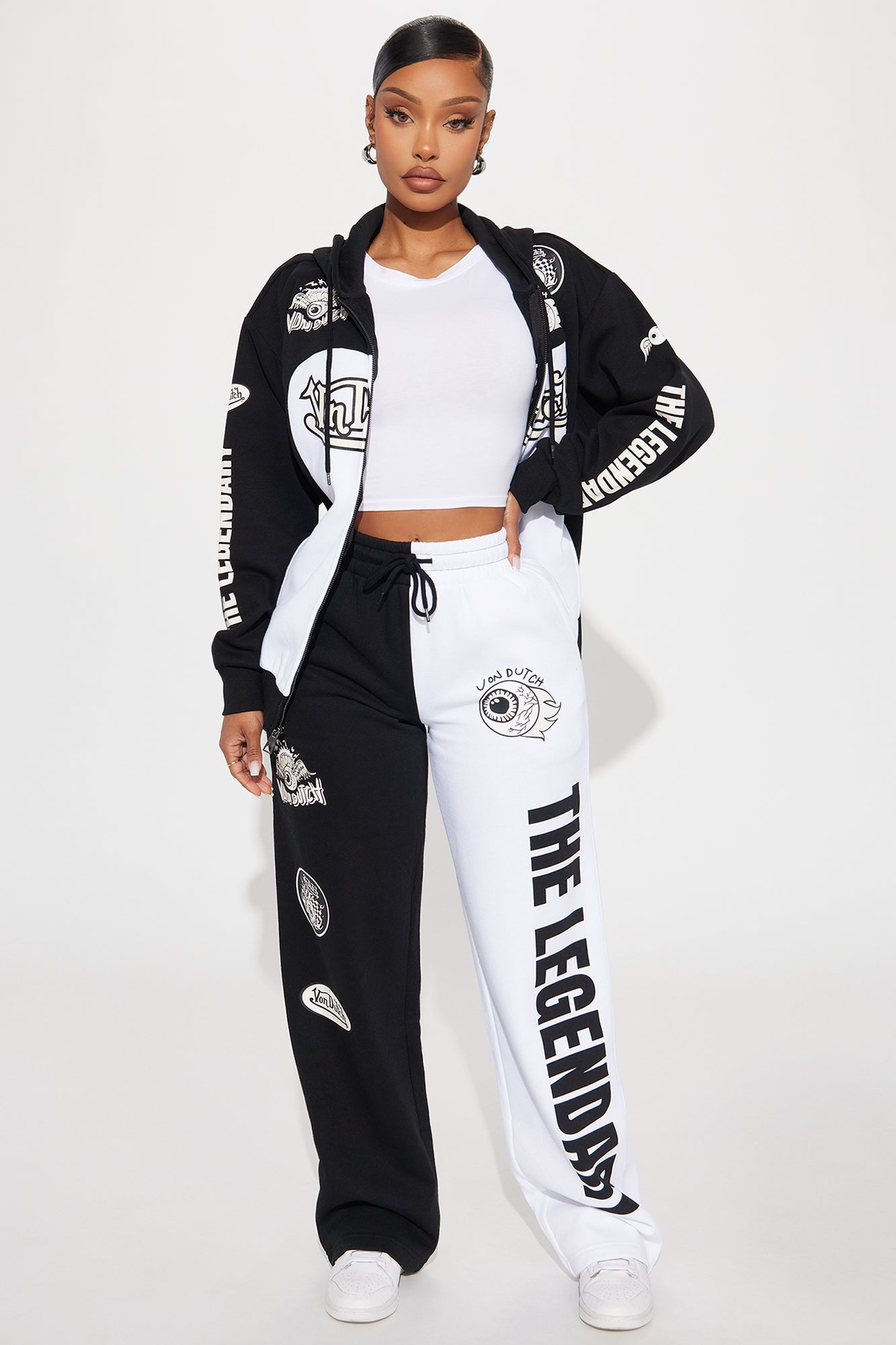 Von Dutch Legendary Wide Leg Pant - Black/combo