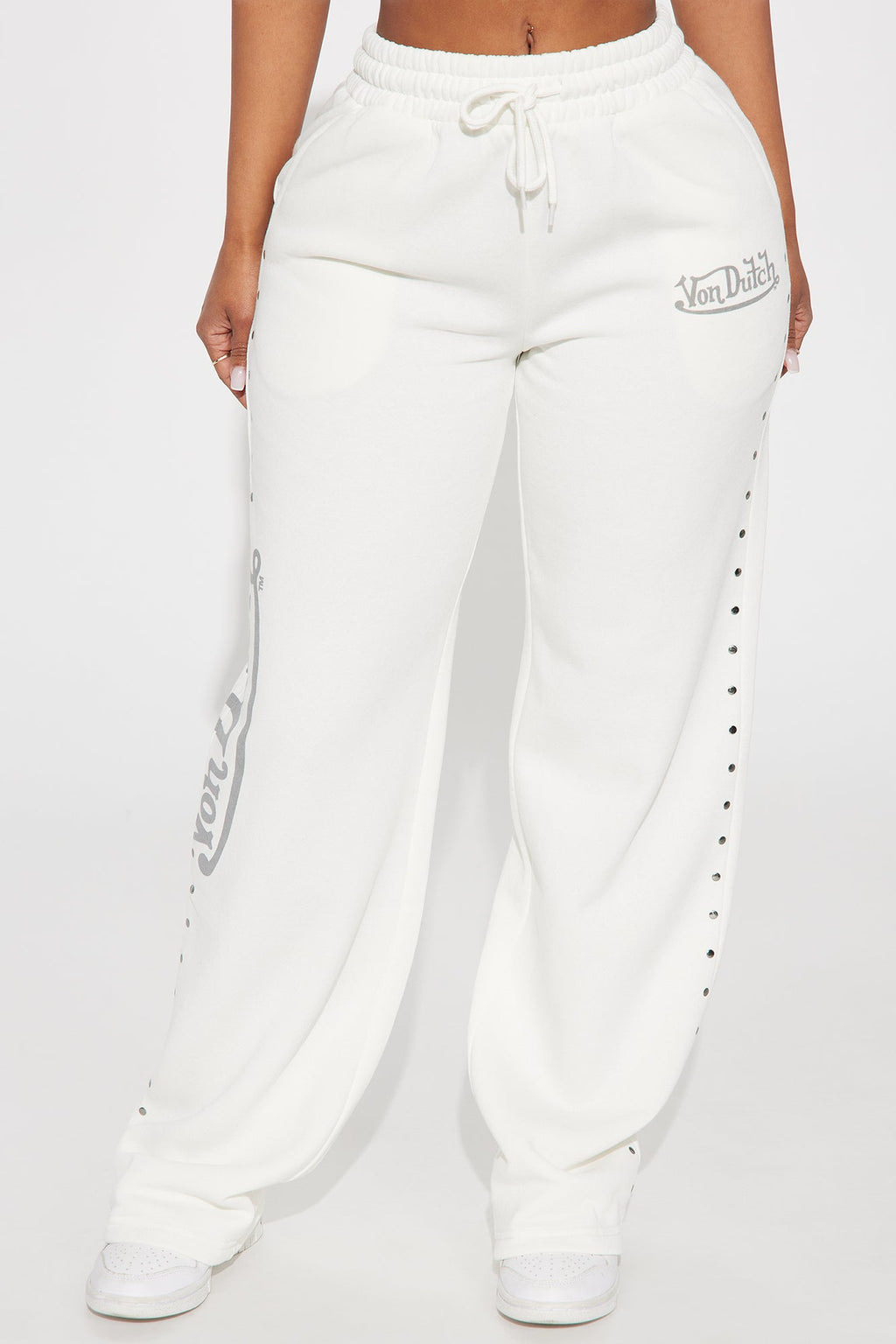 Von Dutch Studded Wide Leg Pant - Cream