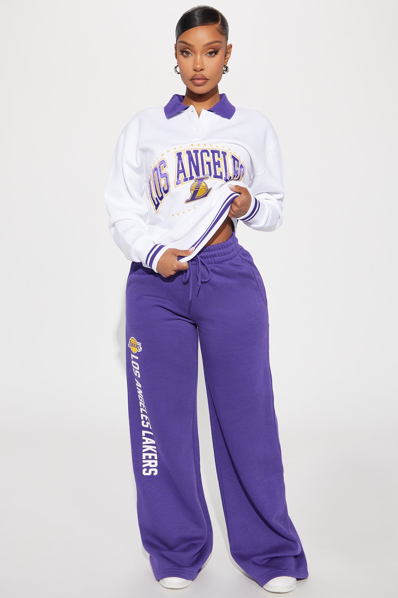 Lakers Warm Up Wide Leg Pant - Purple
