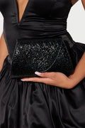 Adison Clutch - Black/Gold