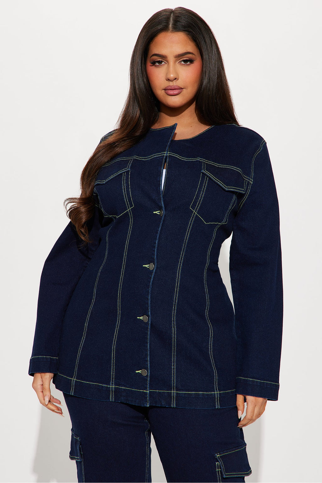 Sofia Denim Pant Set - Dark Denim