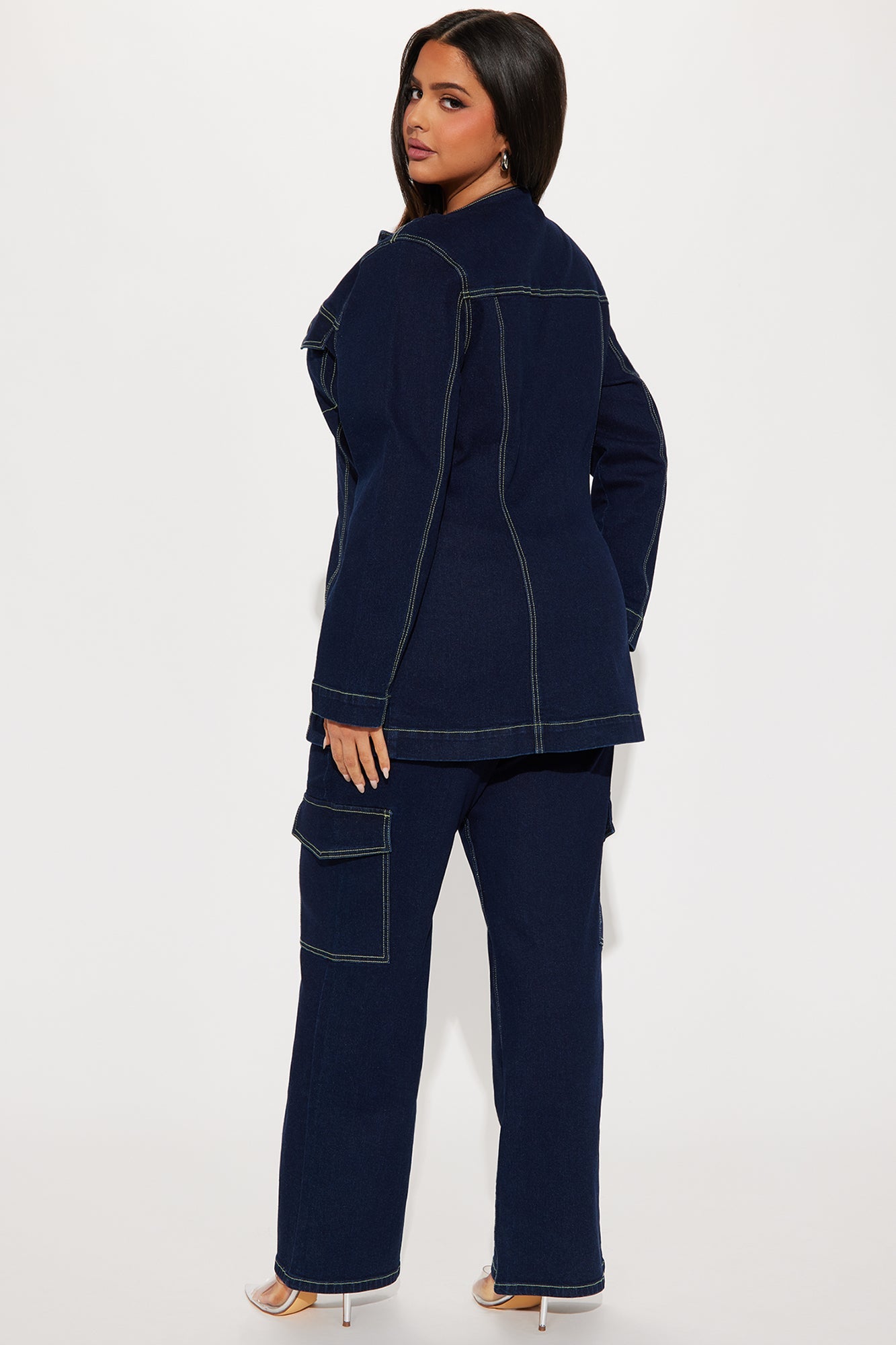 Sofia Denim Pant Set - Dark Denim