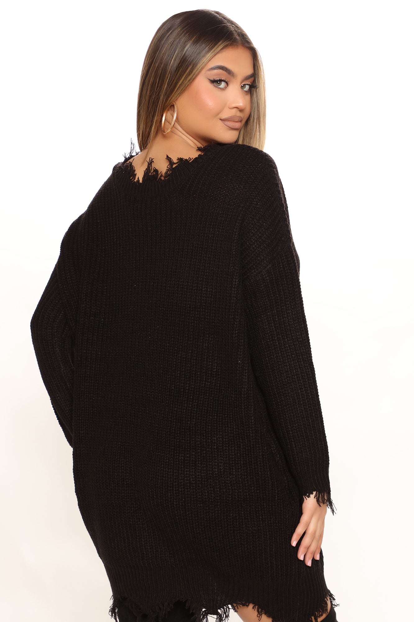Sarabeth Sweater Mini Dress - Black