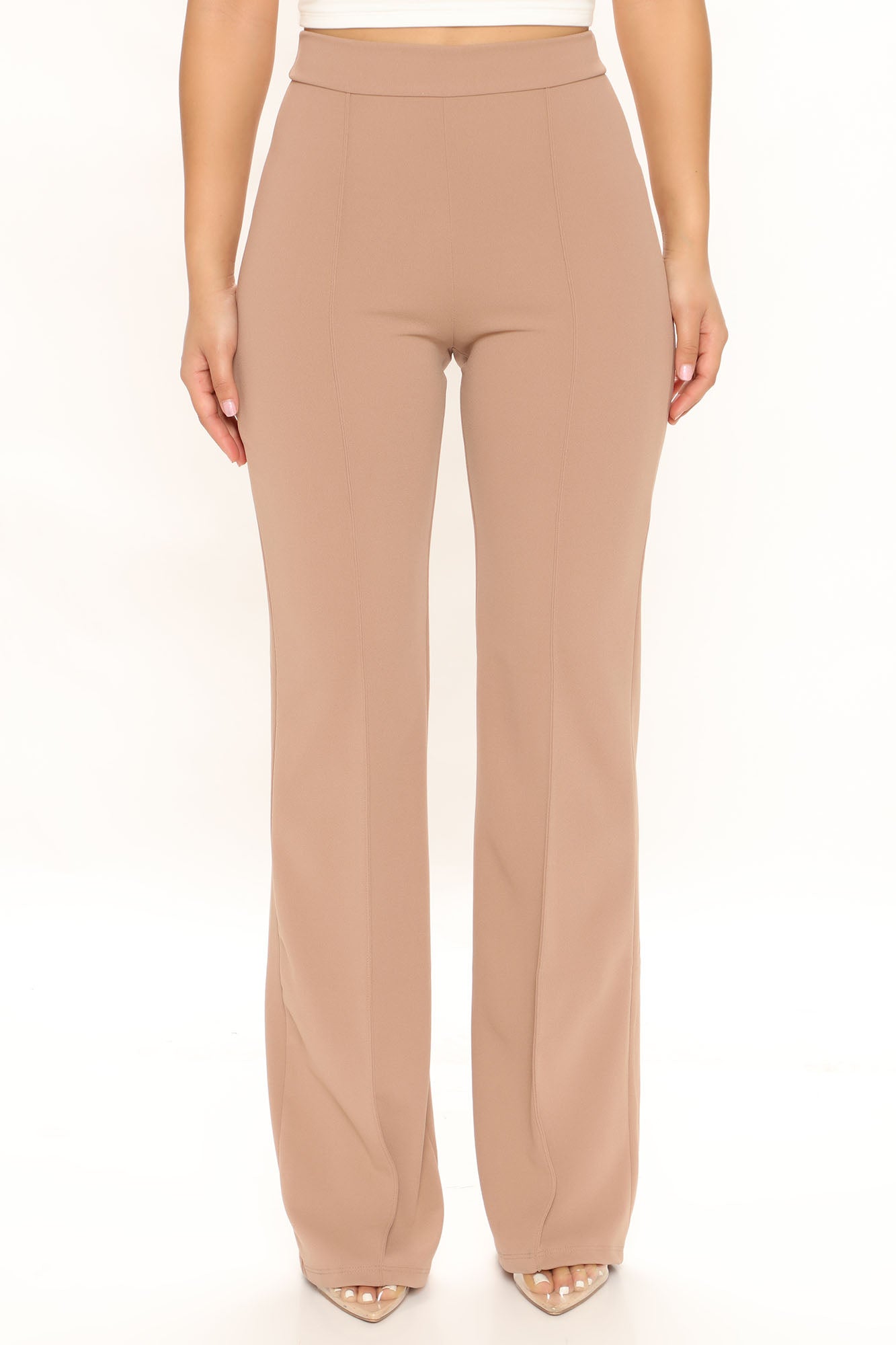 Victoria High Waisted Dress Pants - Taupe