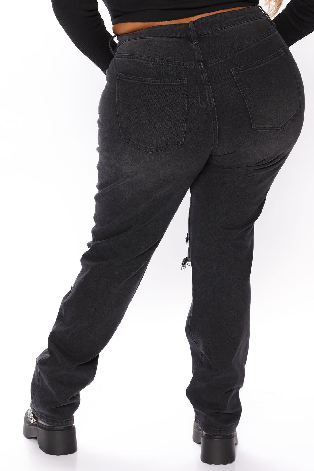 Favorite Getaway Destroyed Straight Leg Jeans - Black