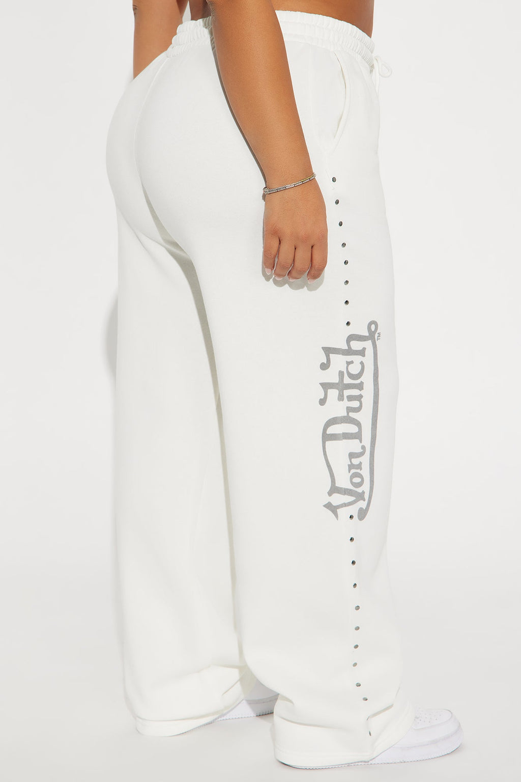 Von Dutch Studded Wide Leg Pant - Cream