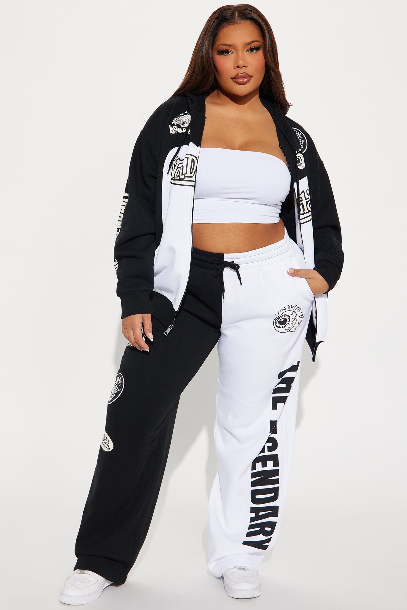 Von Dutch Legendary Wide Leg Pant - Black/combo