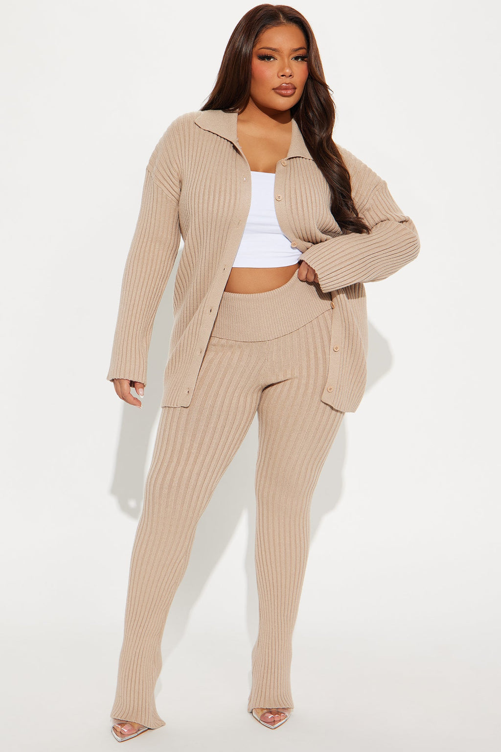 Charlotte Sweater Pant Set - Taupe