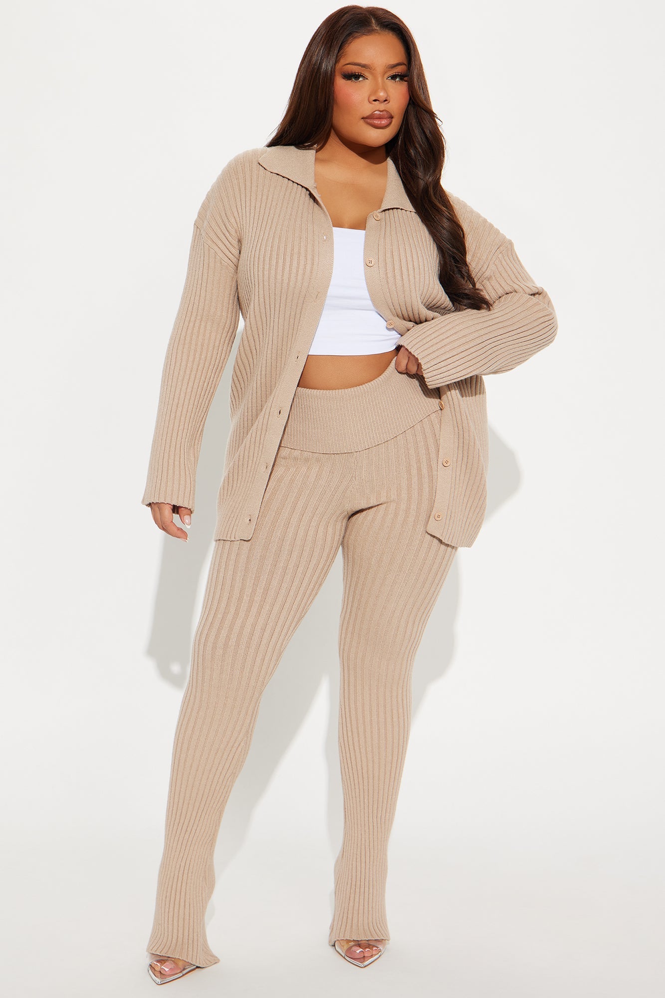 Charlotte Sweater Pant Set - Taupe