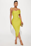 Kelly Ann Bandage Midi Dress - Lime