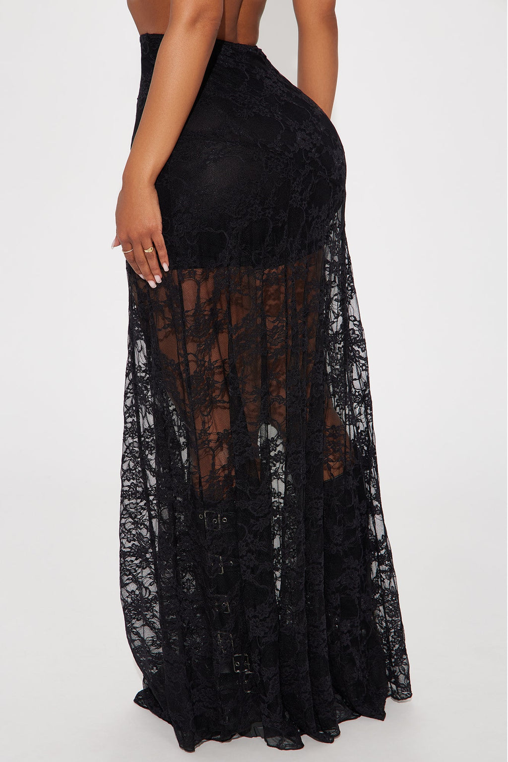 Out Of Touch Lace Maxi Skirt - Black