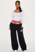 Chiefs Home Advantage Wide Leg Pant - Black