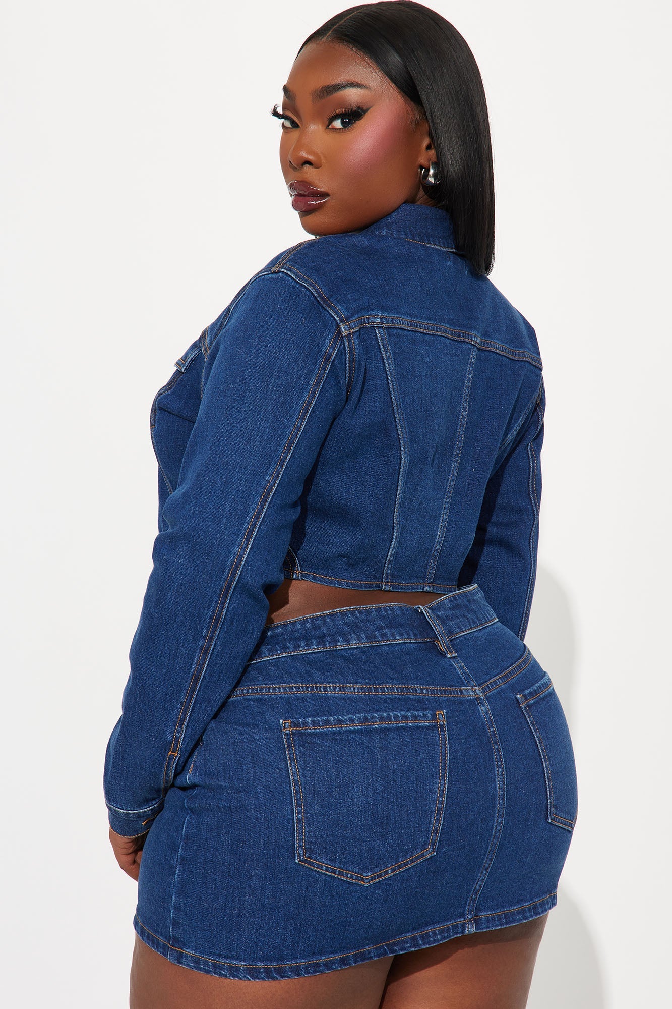 Break Free Denim Skirt Set - Dark Wash