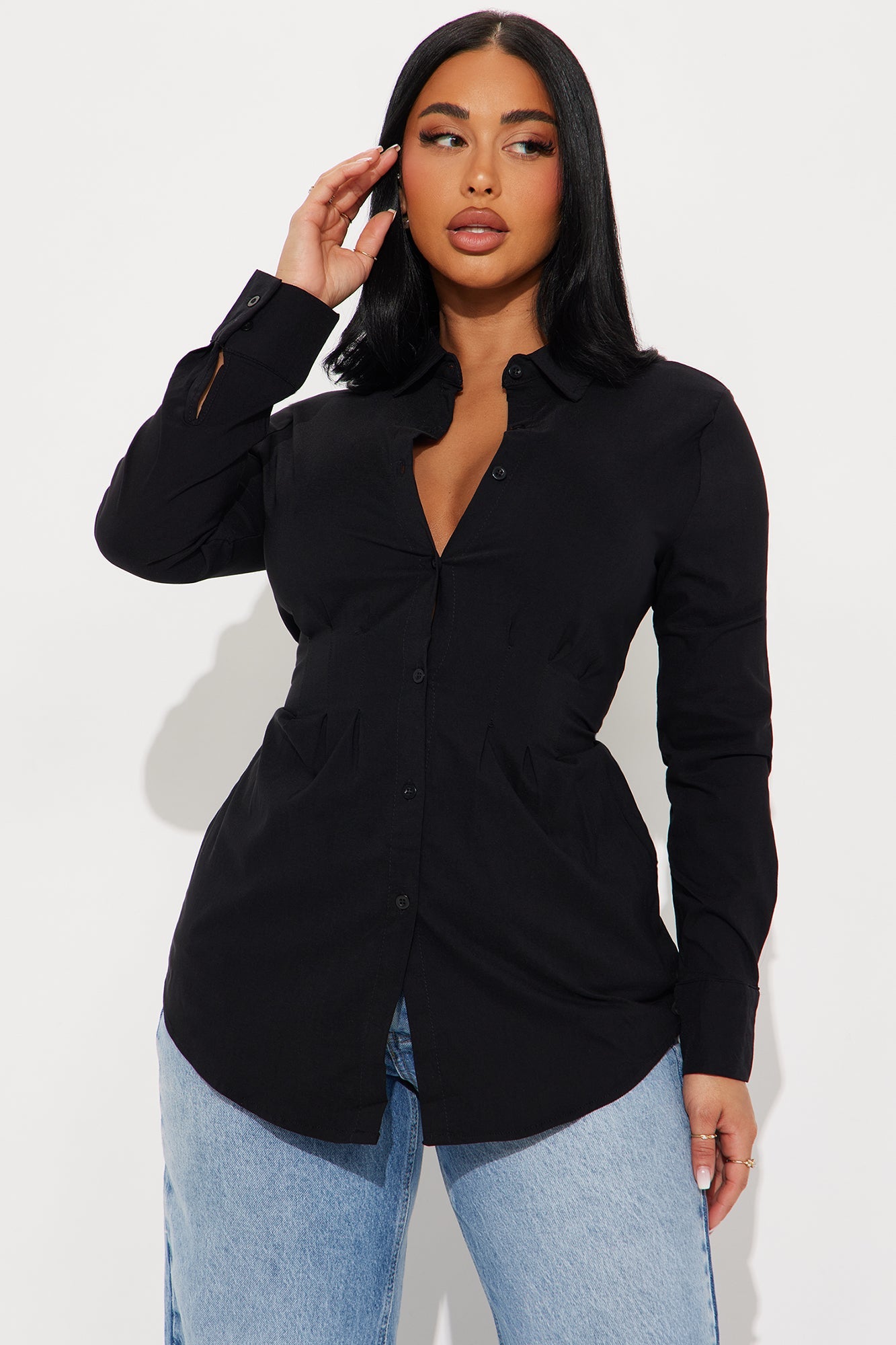 Kristal Poplin Shirt - Black