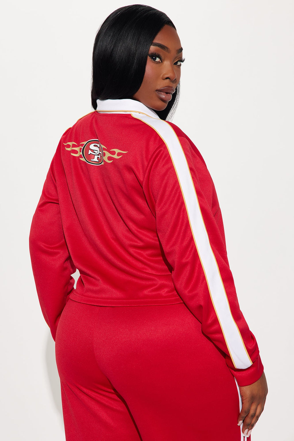 49ers Nation Zip Up Track Jacket - Red