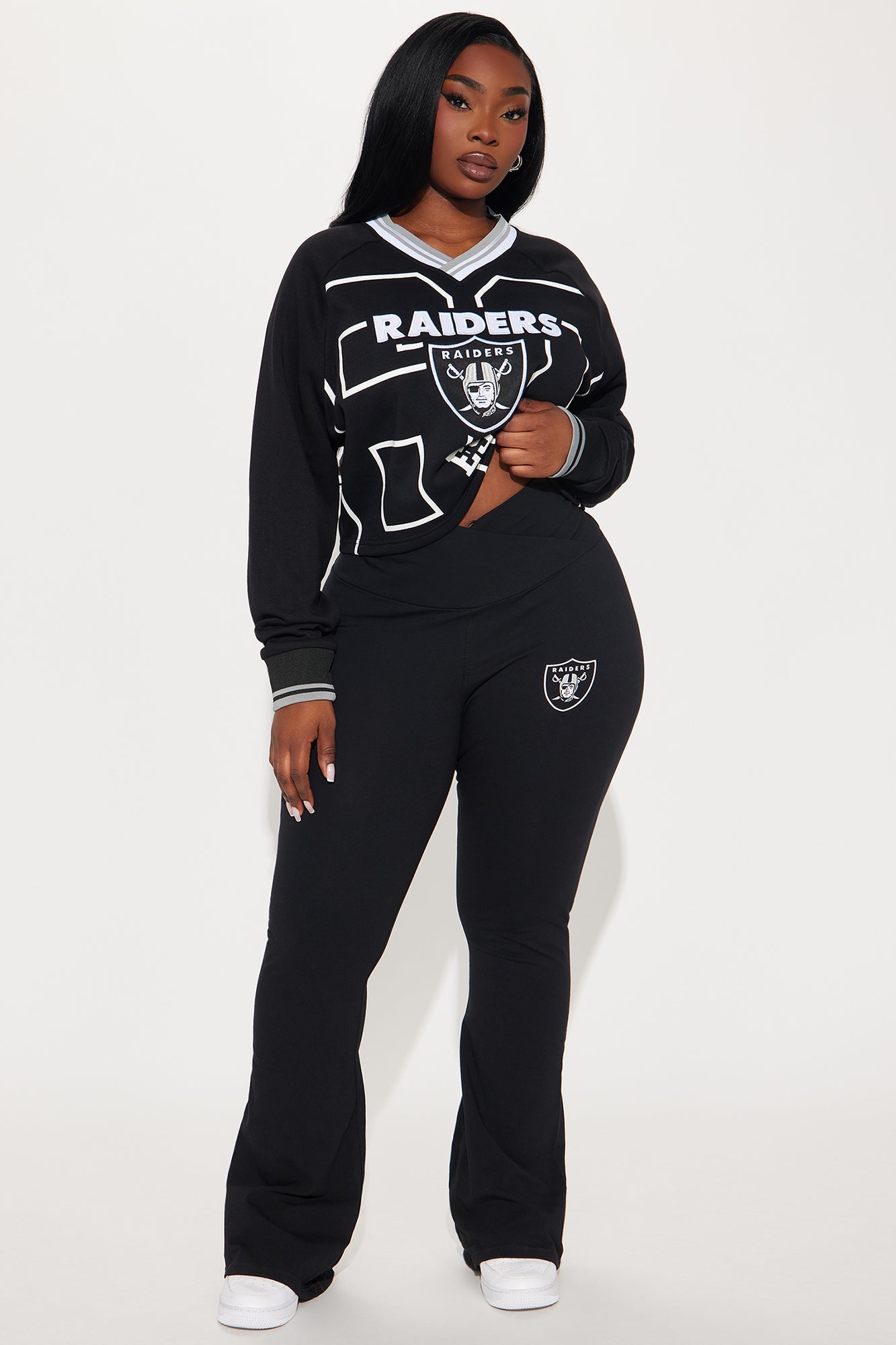 Here To Dominate Raiders Flare Pant - Black