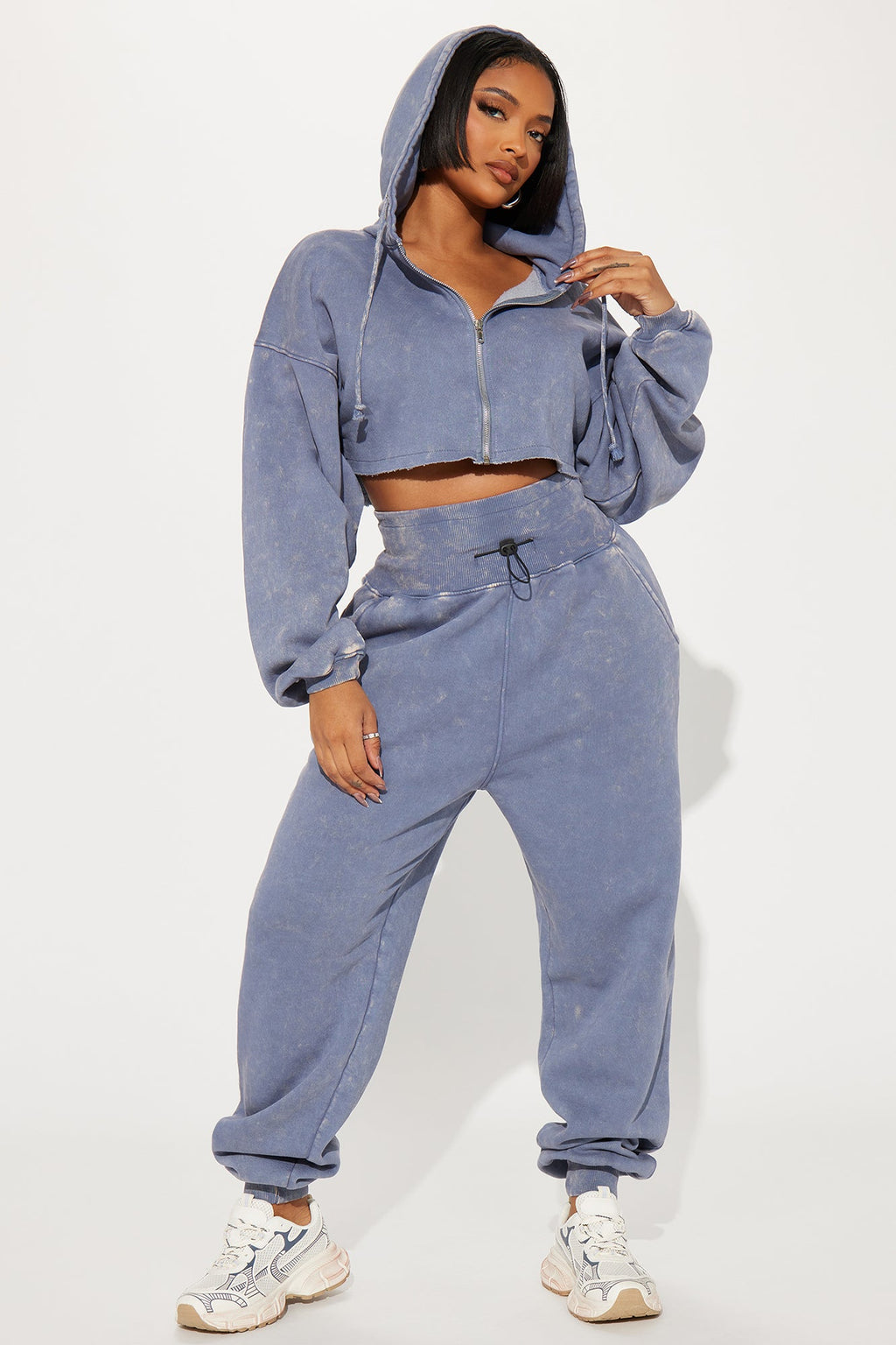 Tamara Washed Jogger Set - Slate Blue