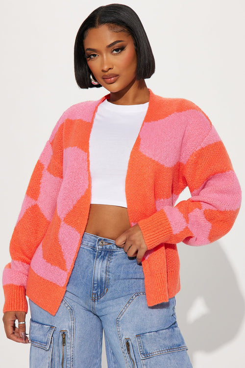 All Mixed Up Cardigan - Pink/combo