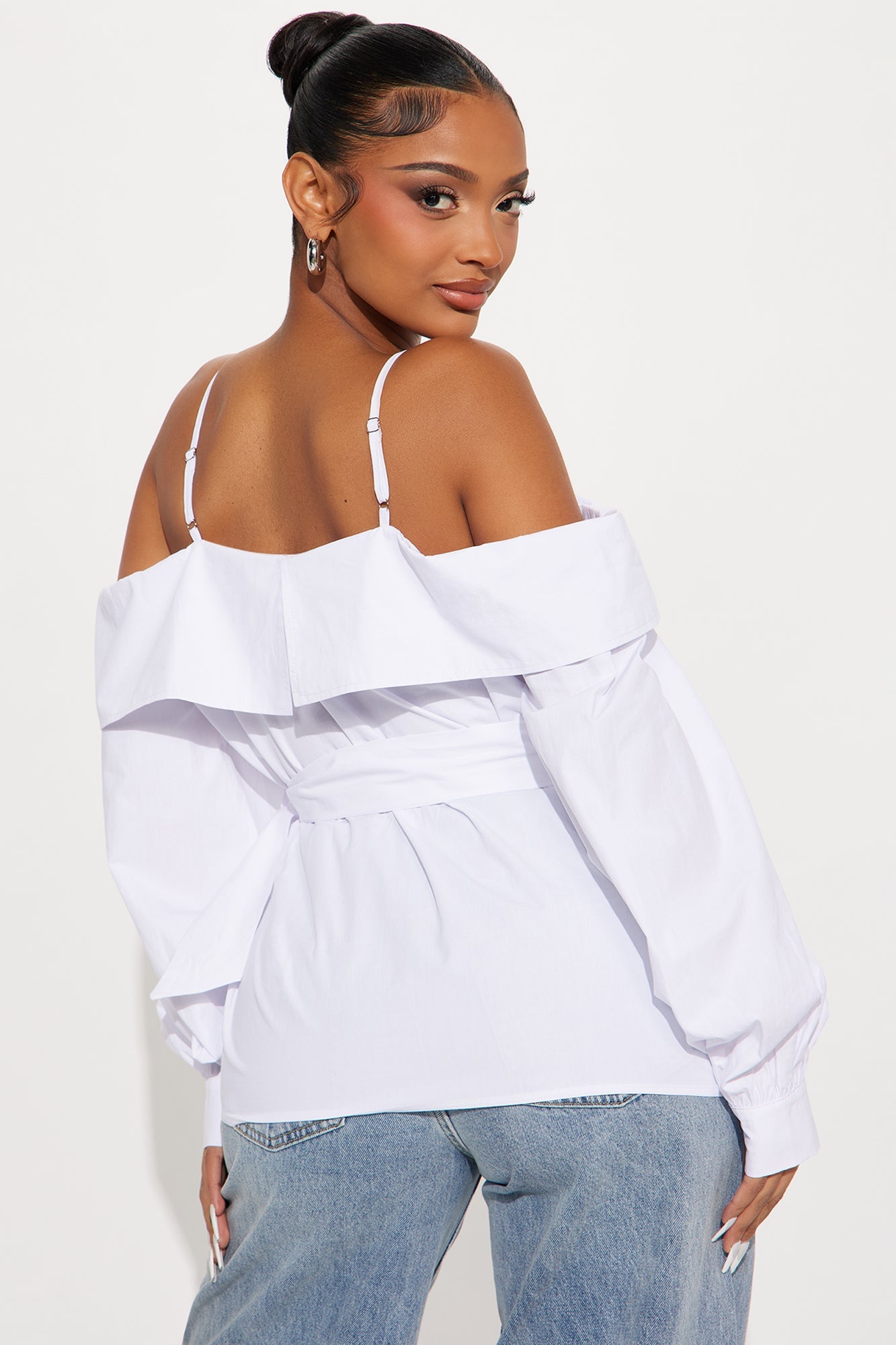 Aeryon Poplin Top - White