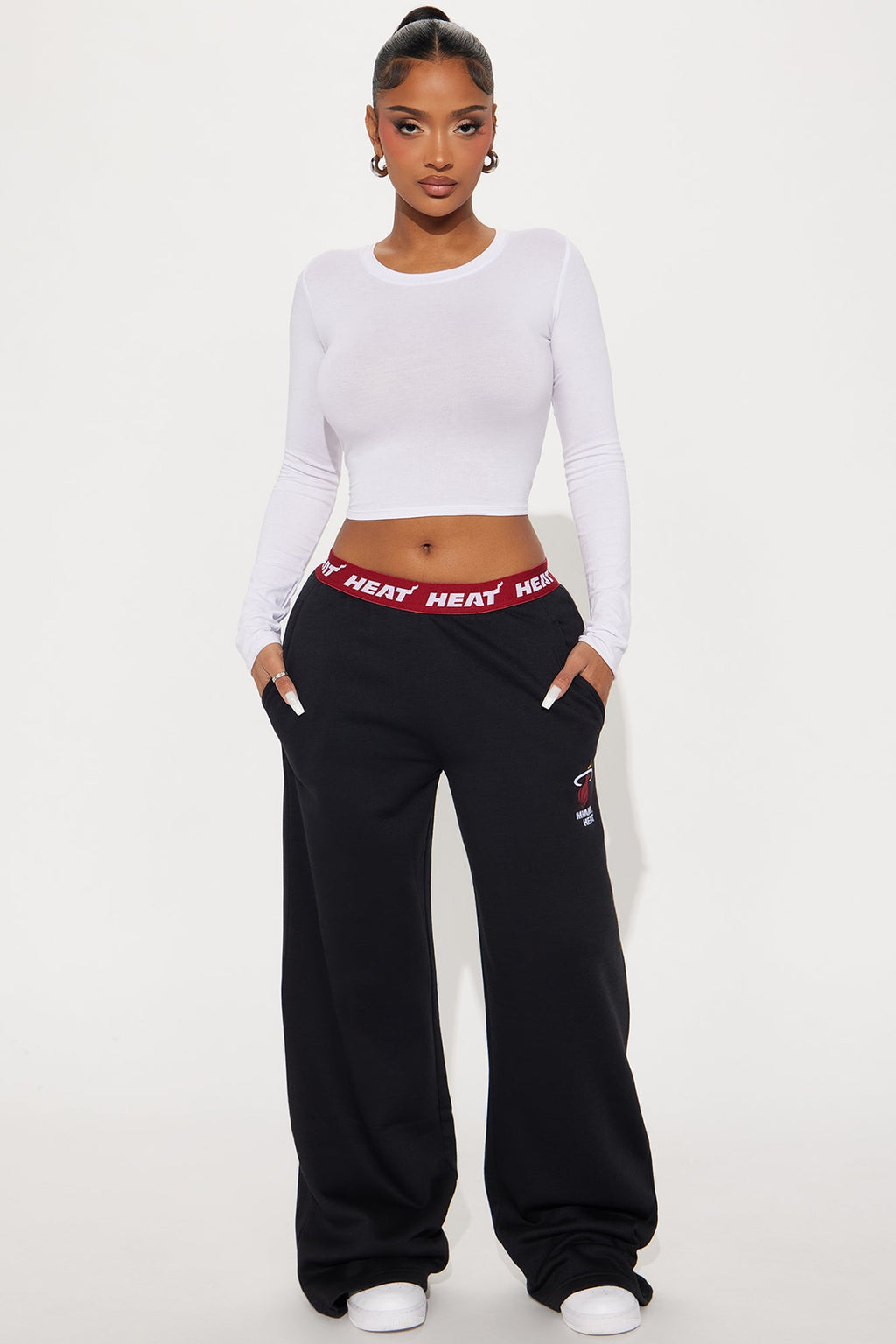 Miami Heat Free Throw Wide Leg Pant - Black