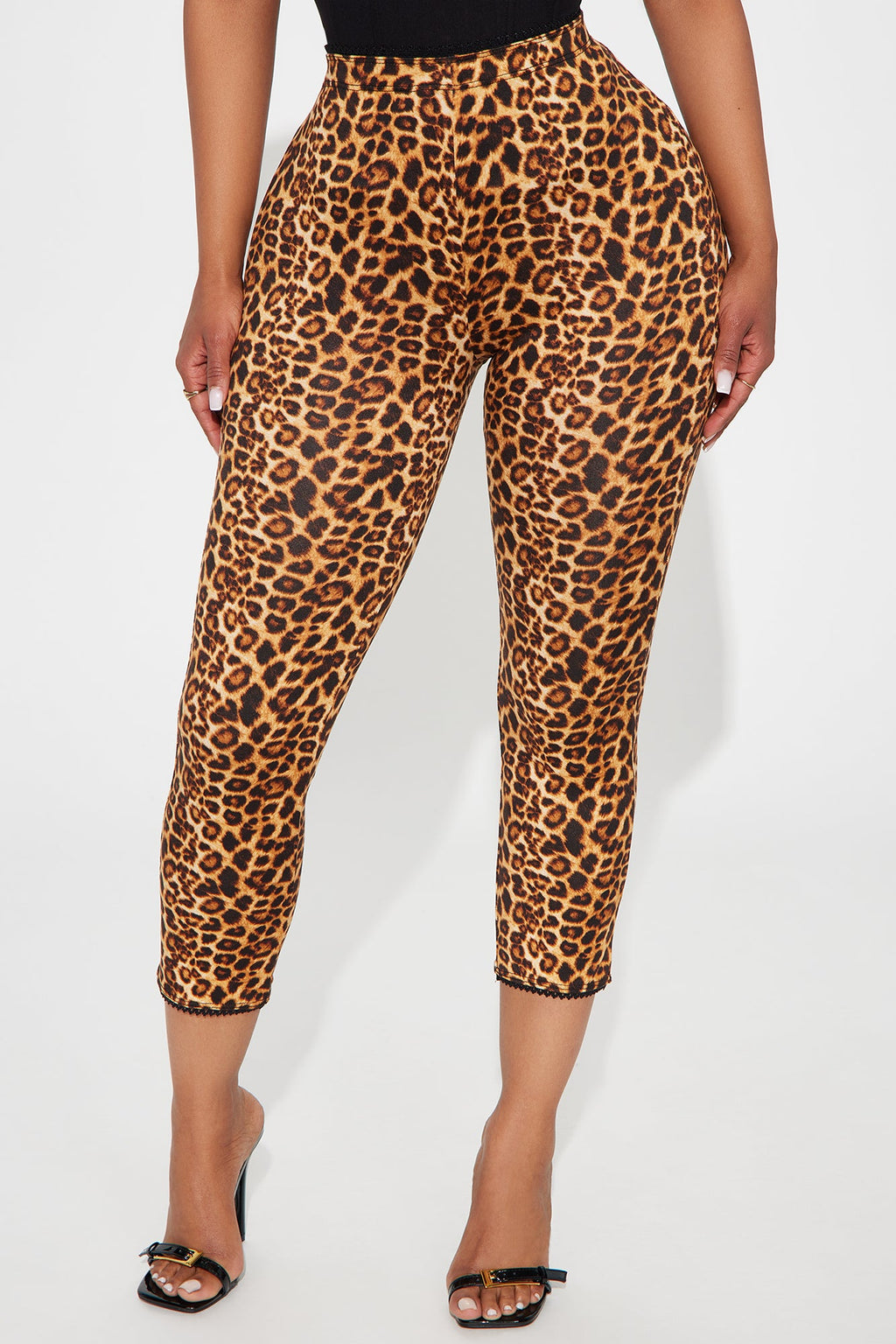 Mila Leopard Capri Legging - Brown/combo