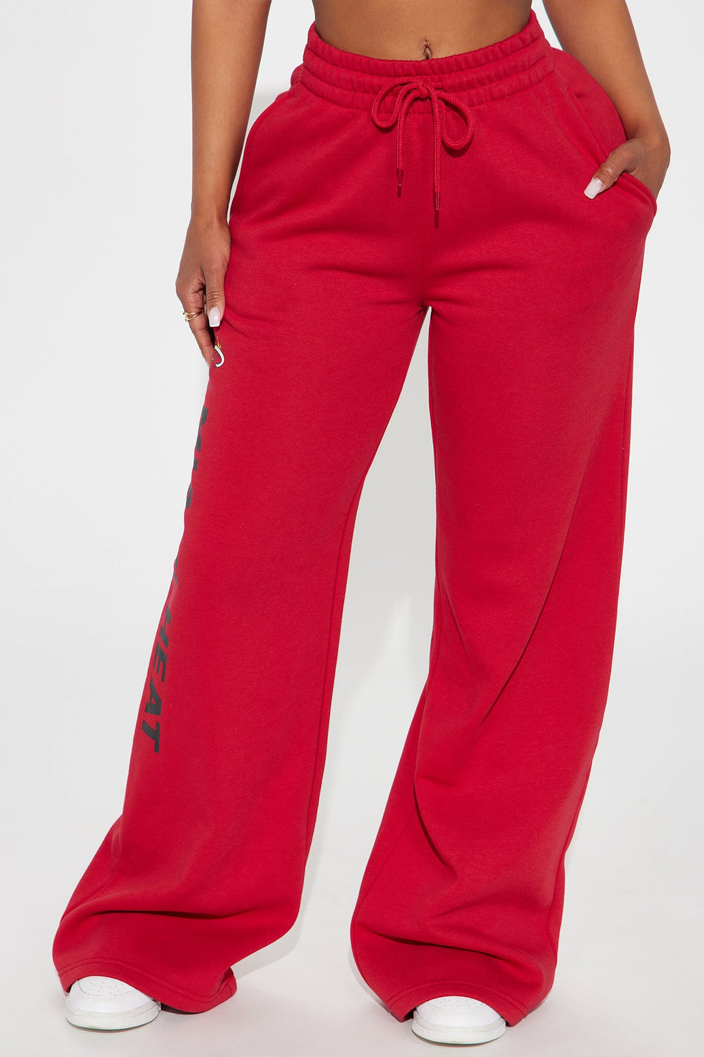 Miami Heat Warm Up Wide Leg Pant - Red