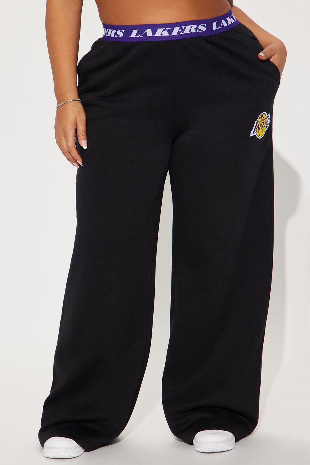 Lakers Free Throw Wide Leg Pant - Black