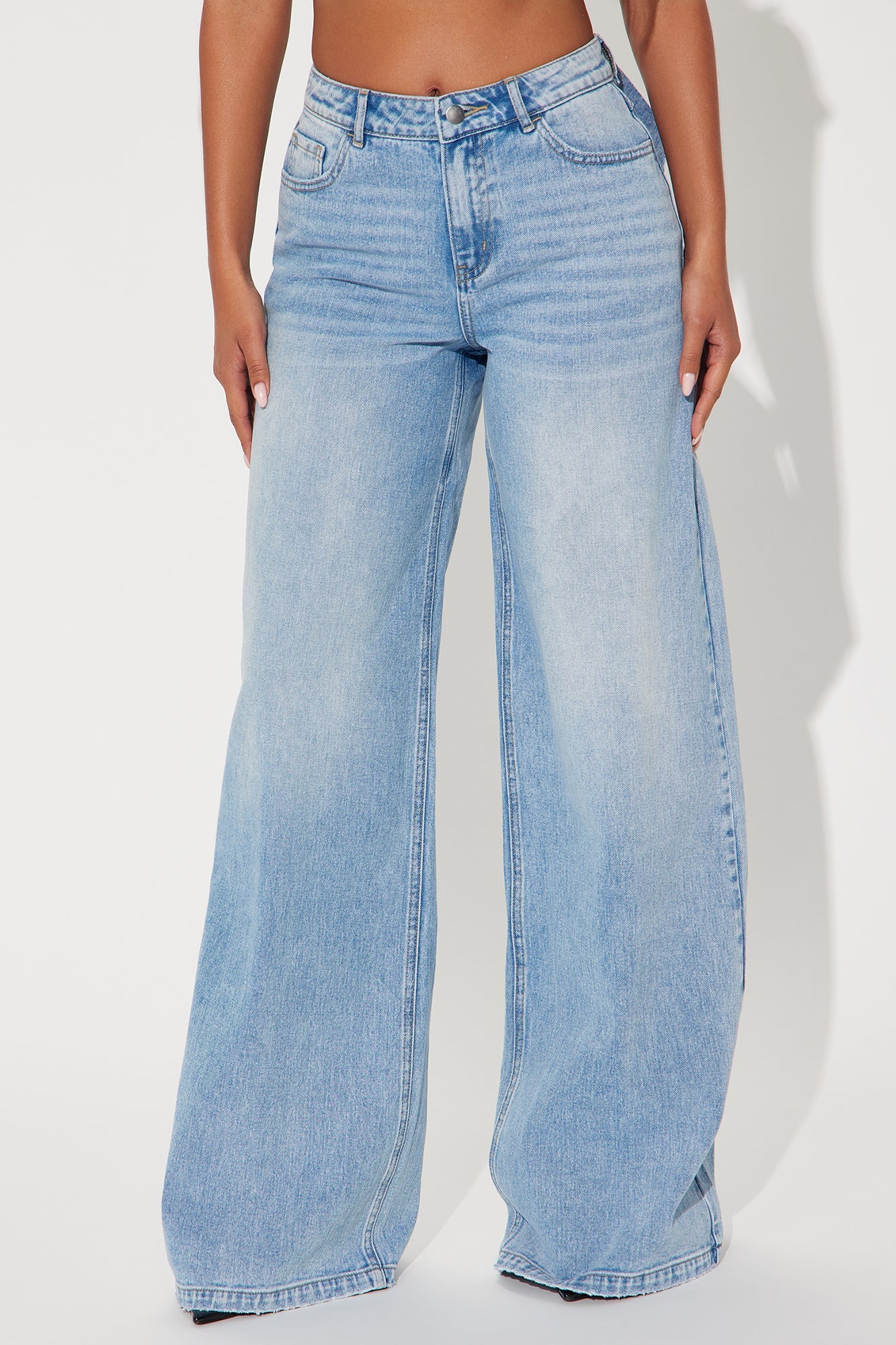 Tall Brianca Bow Wide Leg Jeans - Light Wash