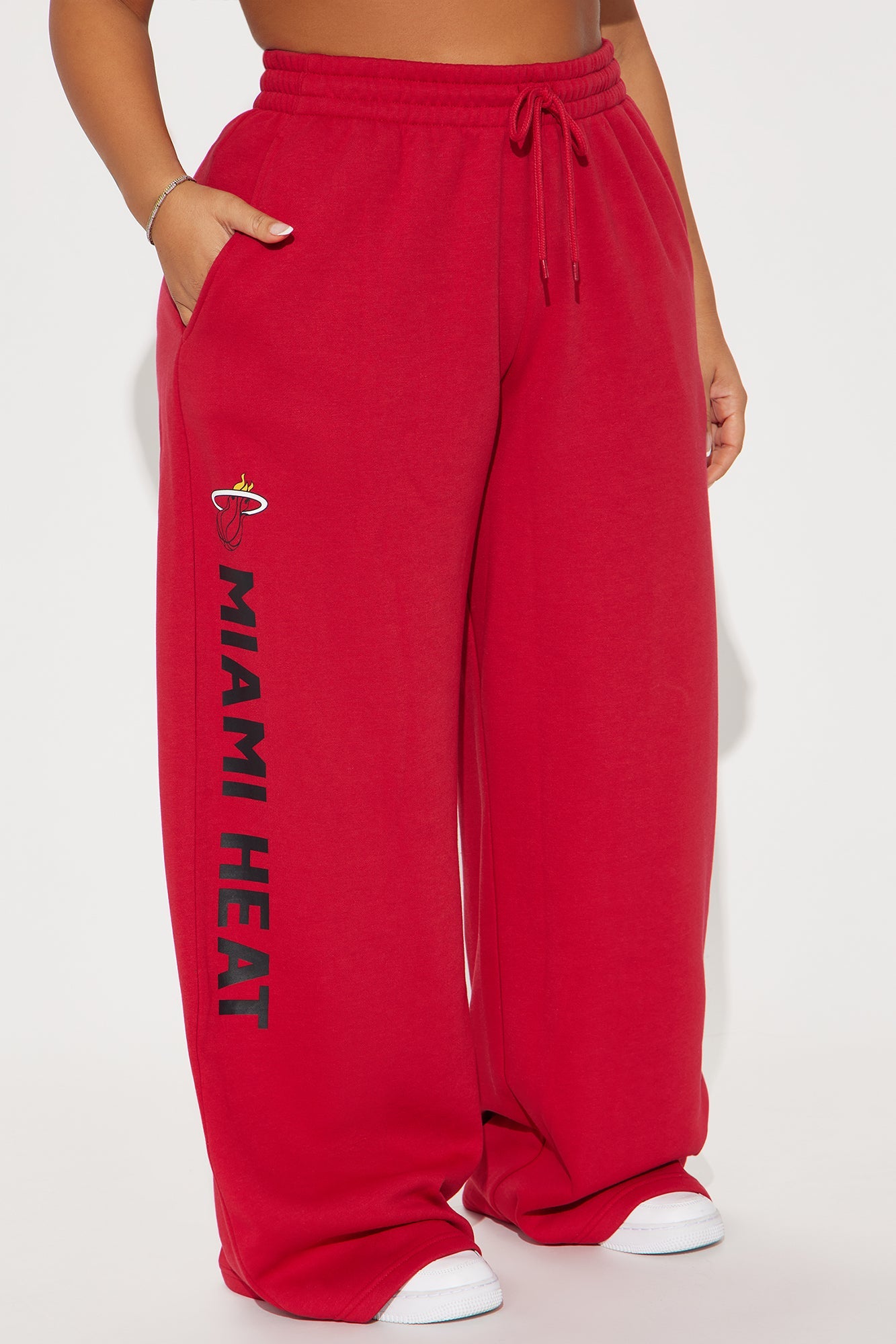 Miami Heat Warm Up Wide Leg Pant - Red