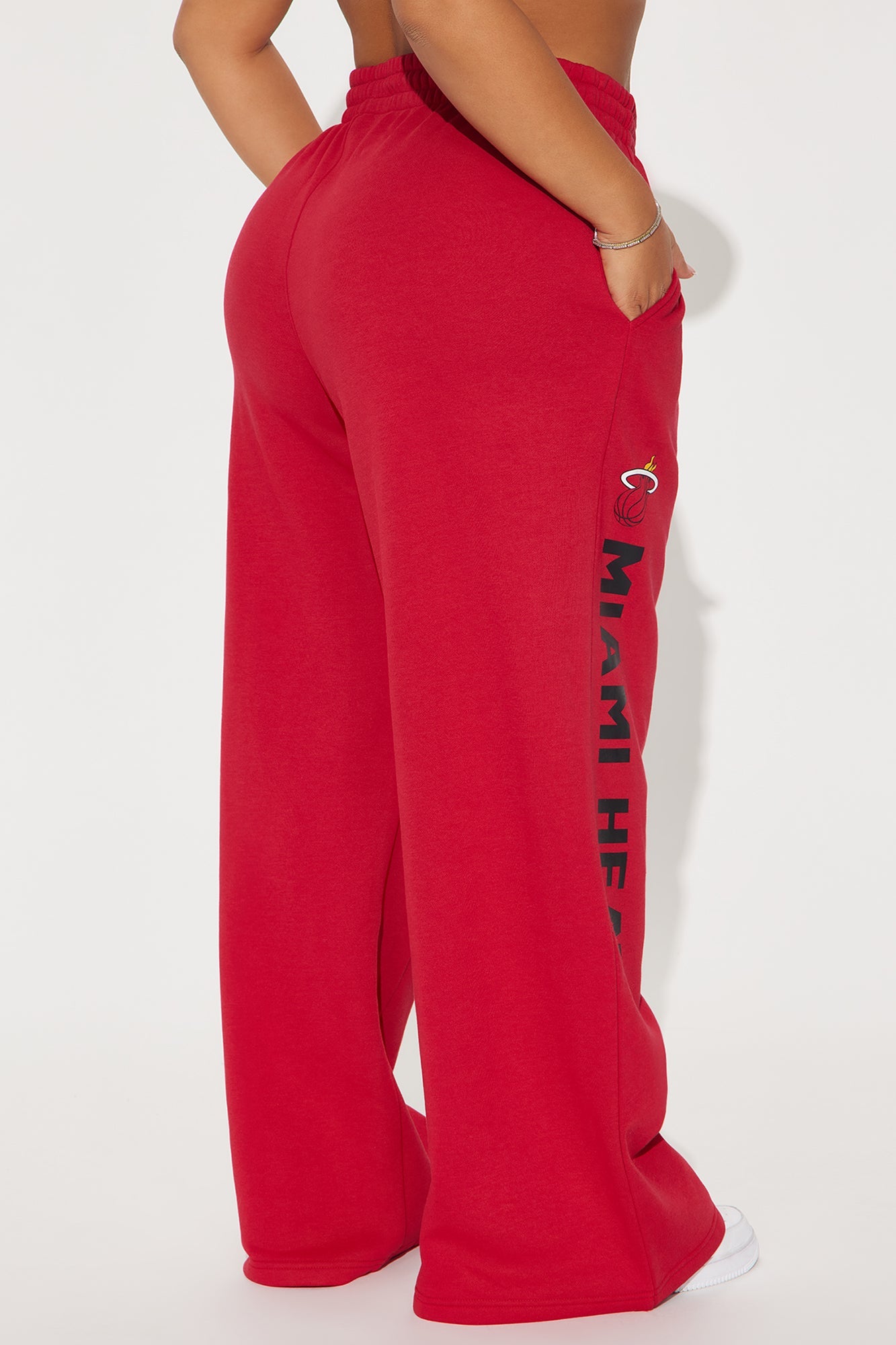 Miami Heat Warm Up Wide Leg Pant - Red