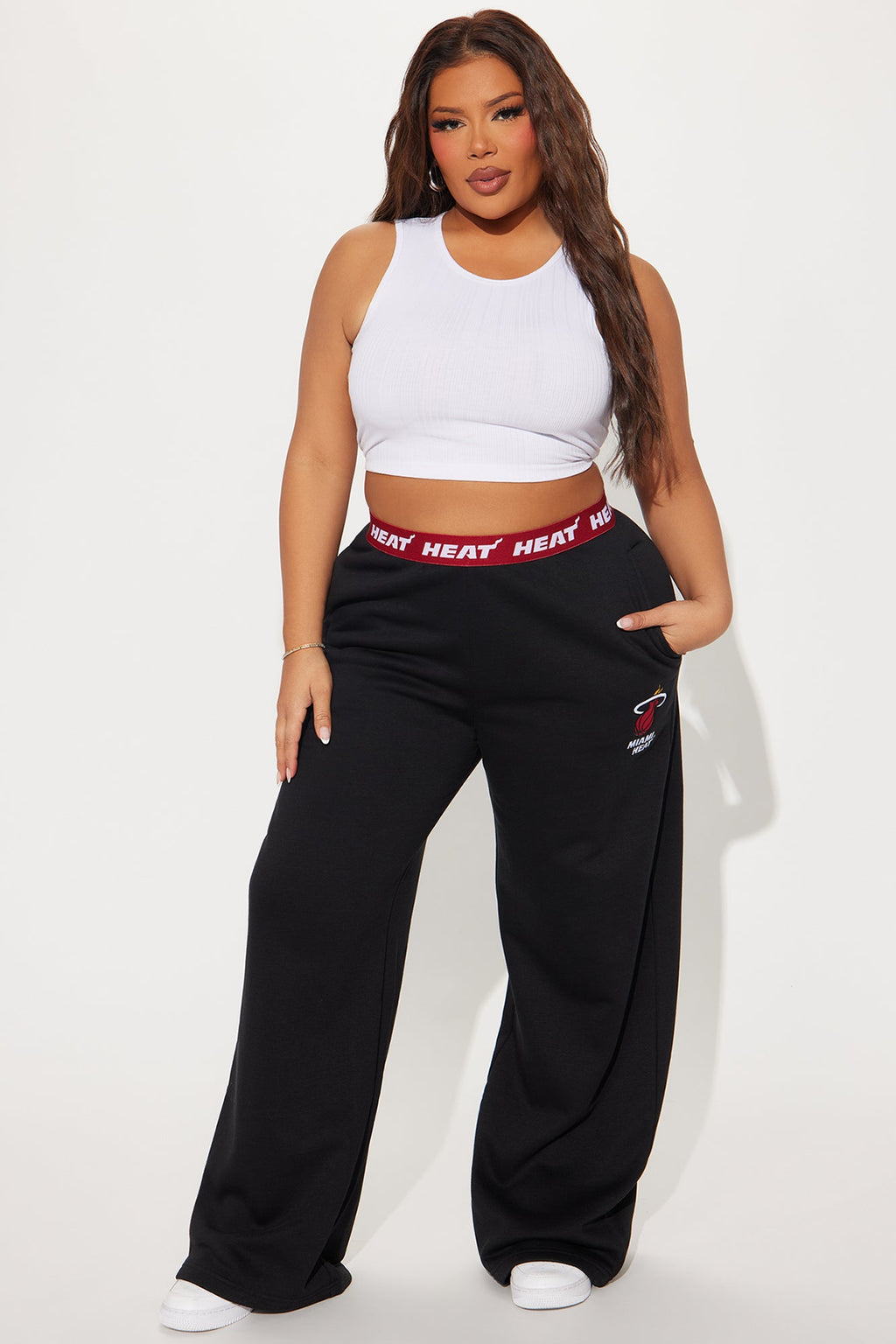 Miami Heat Free Throw Wide Leg Pant - Black
