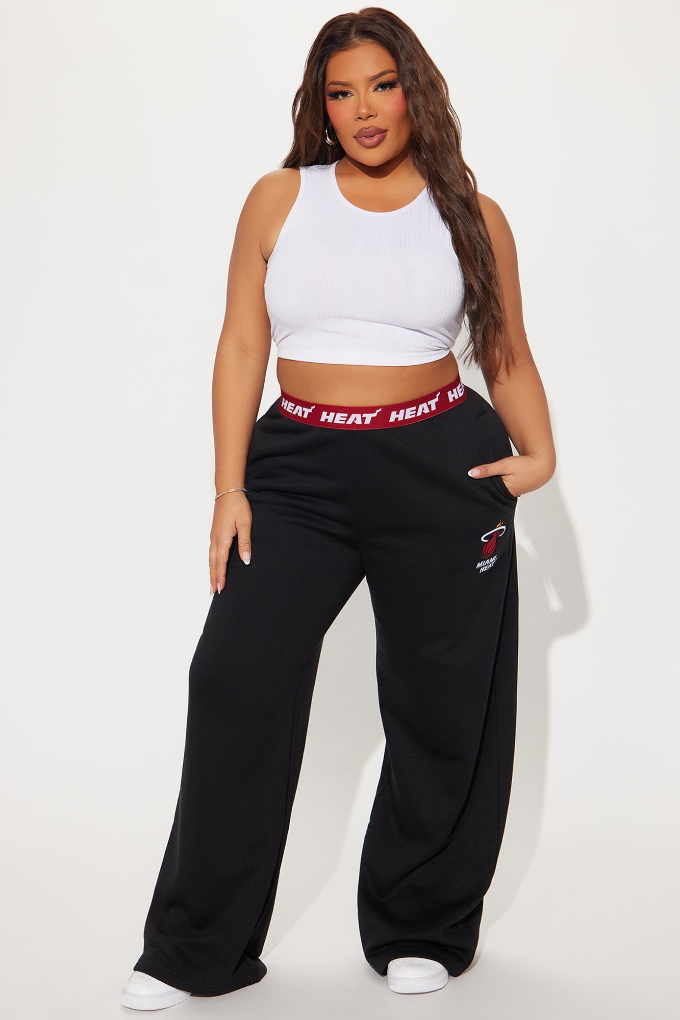Miami Heat Free Throw Wide Leg Pant - Black