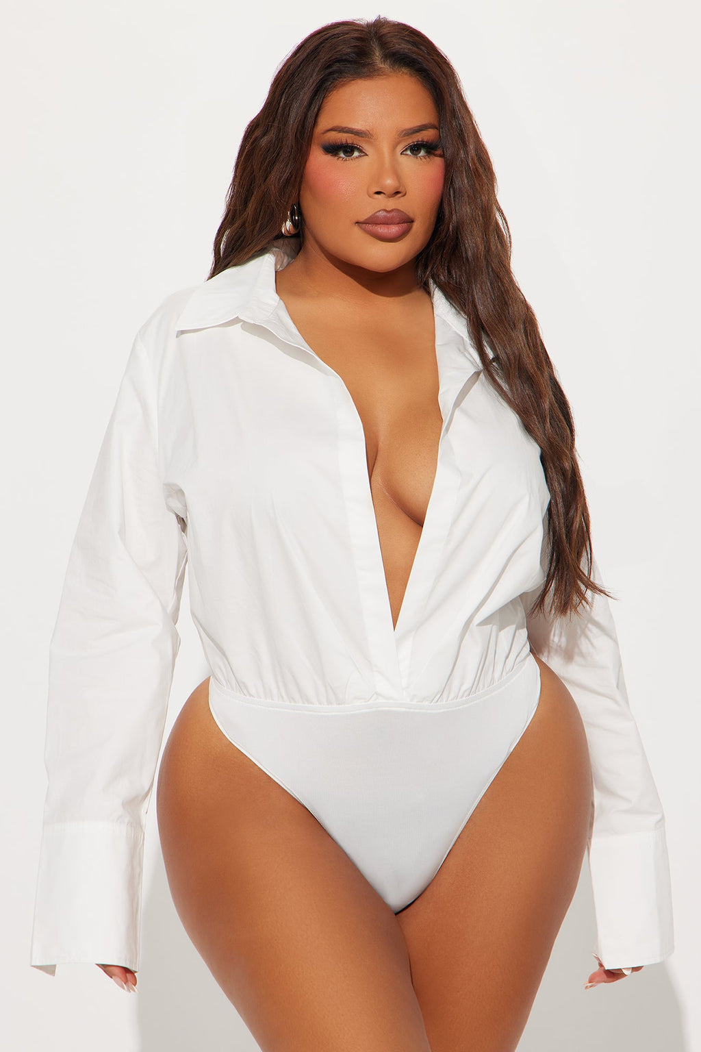Big Boss Poplin Bodysuit - White