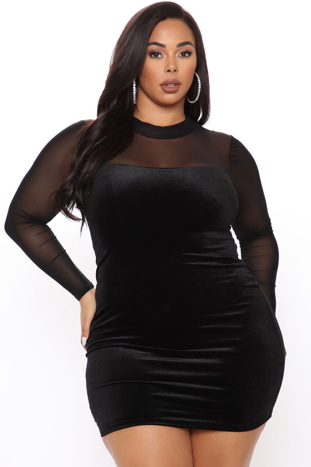 Sierra Velvet Mini Dress - Black