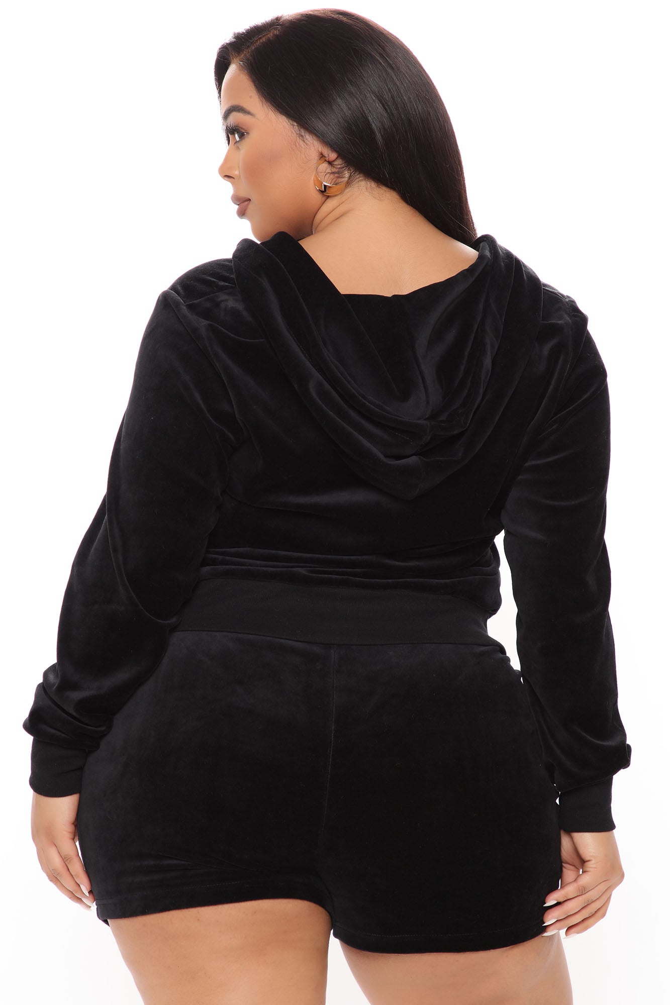 The OG Trendsetter Velour Short Set - Black