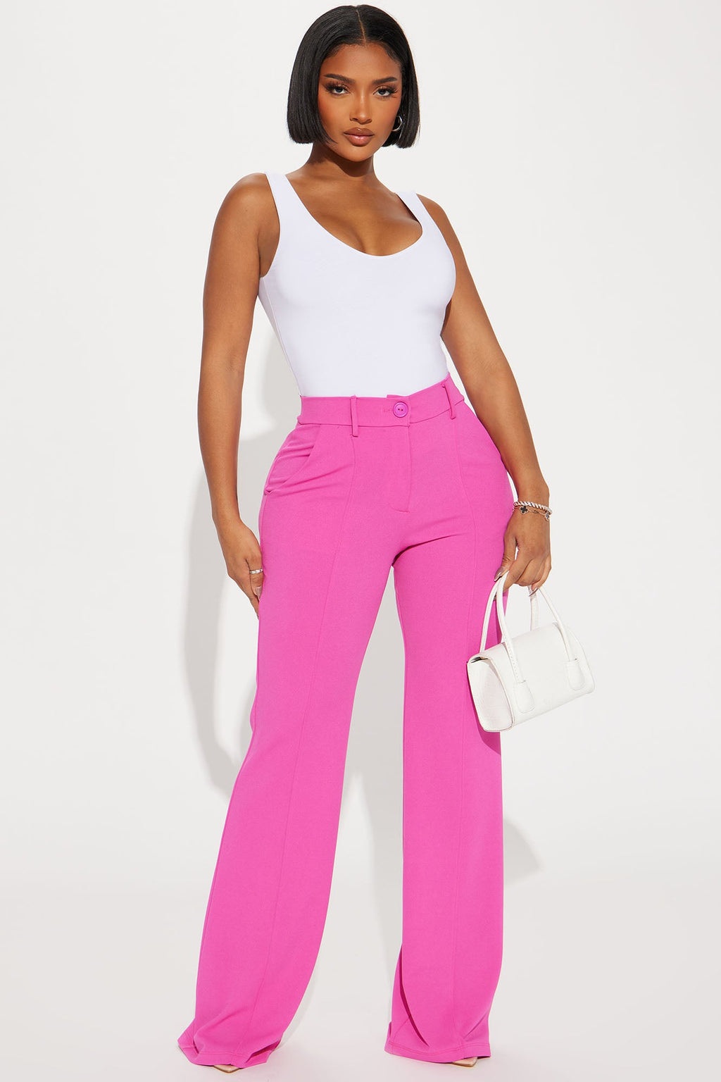 Heidi Wide Leg Trouser Pant - Fuchsia