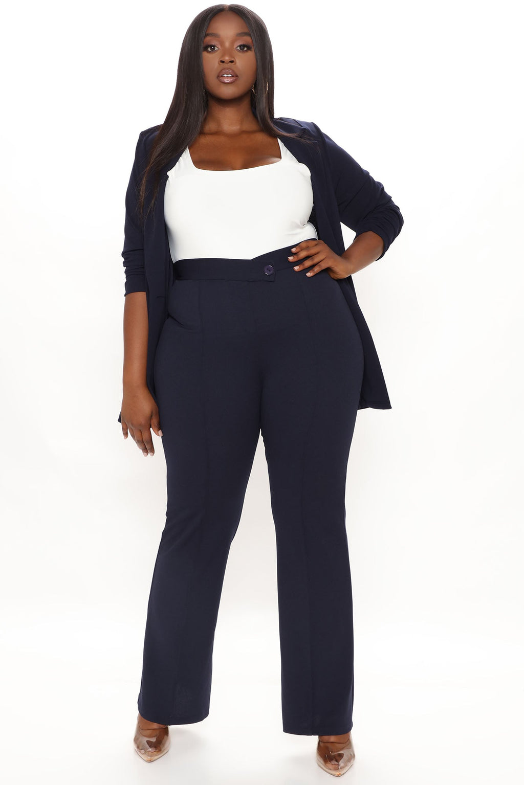 Call It Even Wide Leg Dress Pants - Navy