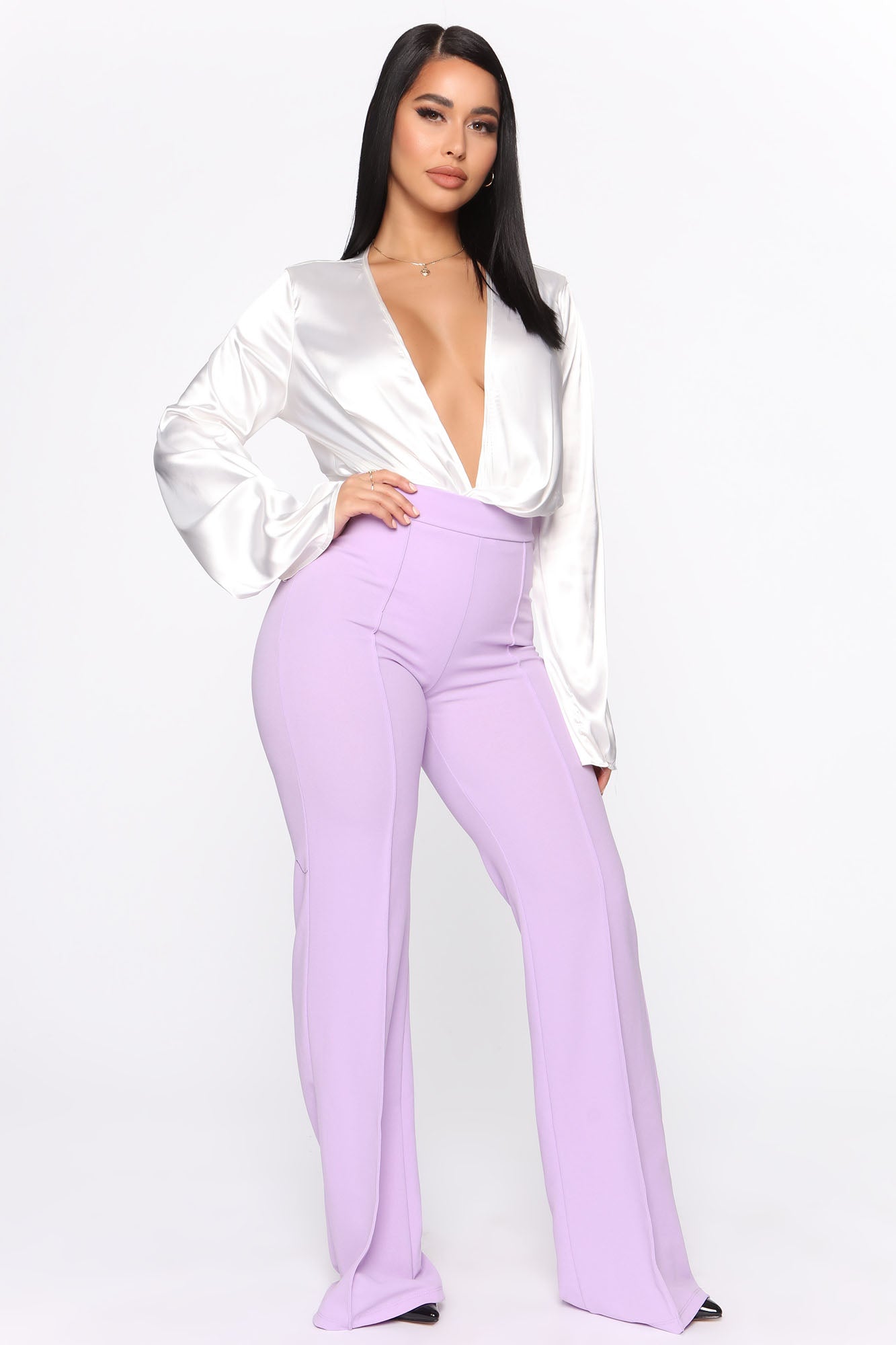 Victoria High Waisted Dress Pants - Lavender