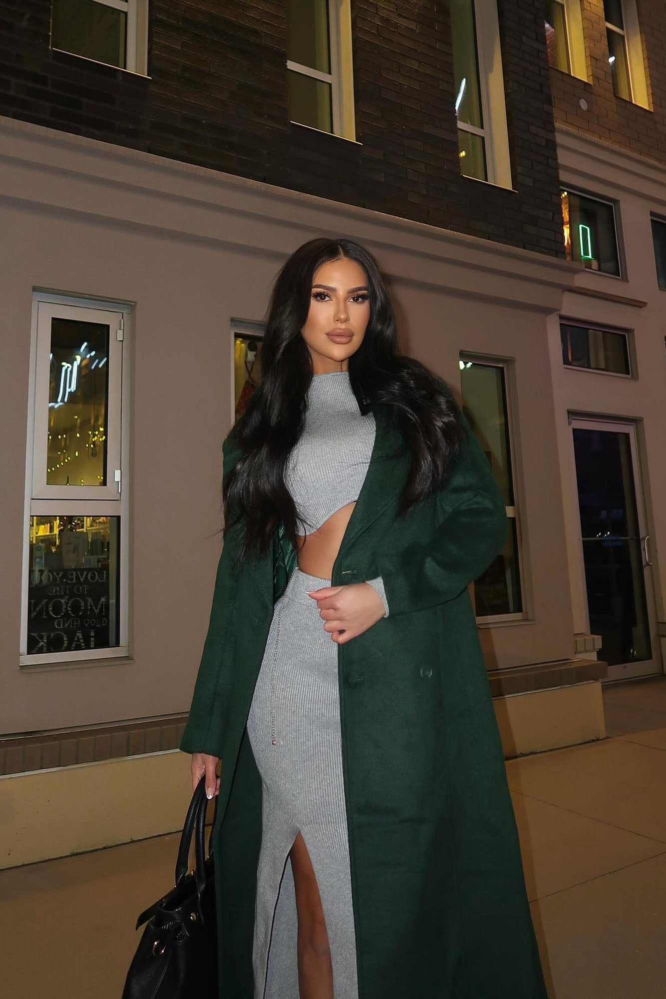 Melonie Wool Trench Coat - Hunter